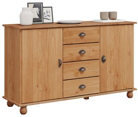 Sideboard 'ASKIM'133,5x40x79 cm Madeira de Pinheiro Sólido