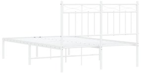 Estrutura de cama com cabeceira 120x200 cm metal branco