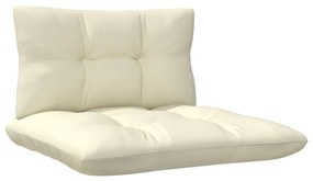 4 pcs conjunto lounge jardim c/ almofadões cor creme pinho