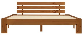 Estrutura de cama 180x200 cm pinho maciço castanho mel