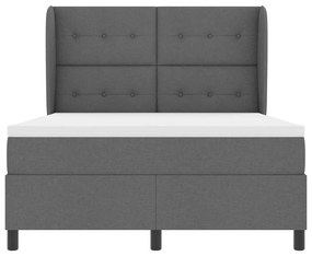 Cama box da com colchão - Cinza escuro, 160x200 cm, tecido
