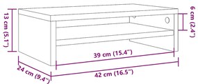 Suporte para monitor derivados de madeira branco brilhante