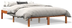 VidaXL Cama sem colchão 140x190 cm pinho maciço castanho-mel