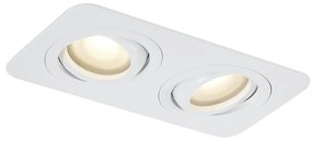Foco embutido arredondado branco GU10 50mm giratório e inclinável IP44 2 luzes - Alberto Moderno
