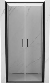 Mexen Exo portas de duche duplas de batente 100 cm, transparentes, pretas - 814-100-000-70-00