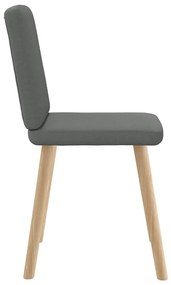 Cadeiras de jantar 6 pcs tecido cinzento-escuro