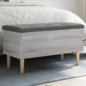 vidaXL Banco de arrumação 82x42x46cm derivados madeira cinzento sonoma