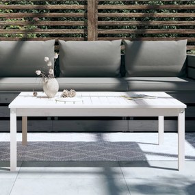 Mesa de jardim 121x82,5x45 cm madeira de pinho maciça branco