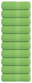 Toalhas mãos 10 pcs 30x30cm 360 g/m2 100% algodão verde maça
