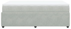 Cama boxspring c/ colchão 120x200 cm veludo cinzento-claro