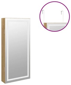 Móvel para joias de parede espelhado com luzes LED