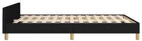 Estrutura de cama sem colchão 140x200 cm tecido preto