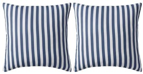 vidaXL Almofadas para exterior 2 pcs 45x45 cm riscas azul-marinho