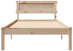 Estrutura da Cama com luzes de tira LED com cabeceira Castanho 90 x 19