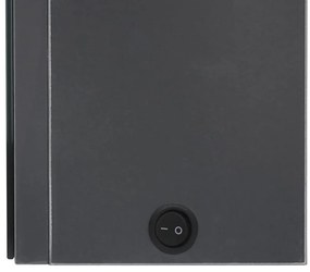 Armário espelhado p/ casa de banho com LED 89x14x62 cm cinzento