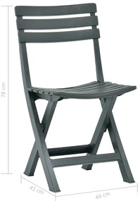 Cadeiras de jardim dobráveis 2 pcs plástico verde