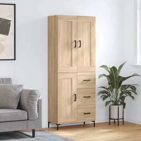 vidaXL Armário alto 69,5x34x180 cm derivados de madeira cor sonoma