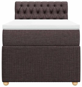 Cama com molas/colchão 90x190 cm tecido castanho-escuro