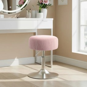 Banco de toucador 38 x 38 x (44-56) cm ajustável em altura rosa