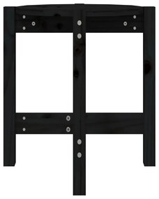 Mesa de centro Ø 42,5x45 cm madeira de pinho maciça preto