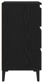 Criado-mudo vidaXL com Pé de Metal Preto Carvalho 40x35x69 cm