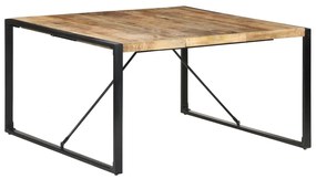 Mesa de jantar 140x140x75 cm madeira de mangueira áspera