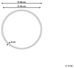 Espelho de parede em rattan cor natural ⌀ 60 cm BARUNG Beliani