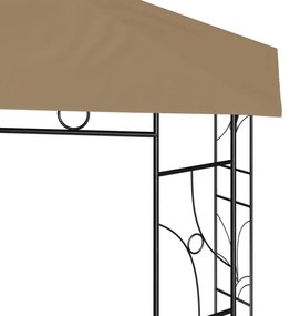 Gazebo 3x3x2,7 m 160 g/m² cinzento-acastanhado