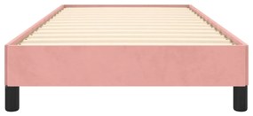 Estrutura de cama 80x200 cm veludo rosa