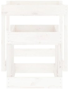 Mesas de areia 2 pcs madeira de pinho maciça branco