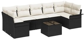 Conjunto de Sofá de Jardim de 8 Peças com Almofadas em Rattan Sintétic