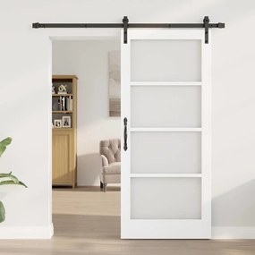 Porta Deslizante com Conjunto de Ferragens 'ORKDAL'Branco Madeira Sóli