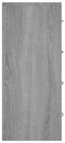 Aparador com 4 gavetas 60x30,5x71 cm cinzento sonoma