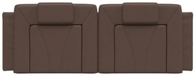Almofadão de cabeceira 120 cm couro artificial castanho