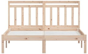 Estrutura de cama casal 135x190 cm madeira maciça