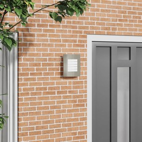 vidaXL Luz de Parede Exterior 2 pcs Prata Aço Inoxidável IP44