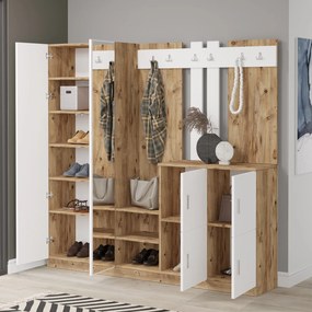 Cabide de Entrada DD9 – Pinho Atlântico e Branco – 187,2x180x37,5 cm