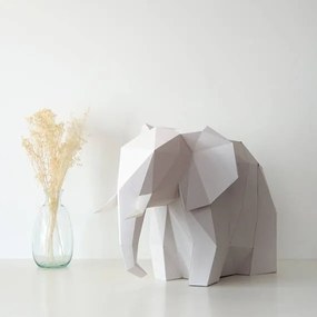 Big Elephant - DIY Colour Paperlamp - Light Grey