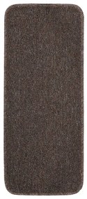 Tapetes antiderrapantes retang. escadas 15pcs 60x25 cm castanho
