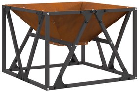 Fogo Pit Quadrado 50x50x35 cm Aço Envelhecido
