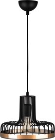 Candeeiro de Teto Fellini – Preto/Cobre – 20 cm x 116 cm