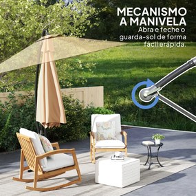 Chapéu de Sol Excêntrico Ø 290 cm Chapéu de Sol de Jardim com Base Cru