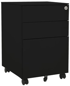 vidaXL Arquivador móvel aço 39x45x60 cm preto