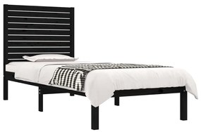 Estrutura cama de solteiro 90x190 cm madeira maciça preto