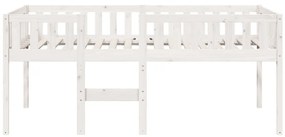 Cama de criança sem colchão 75x190 cm pinho maciço branco