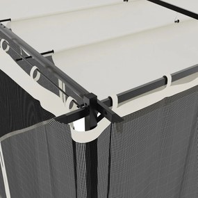 Gazebo com paredes de malha 6x3 m aço creme