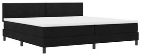 Cama Box Spring com Colchão Preto 200x200 cm Tecido