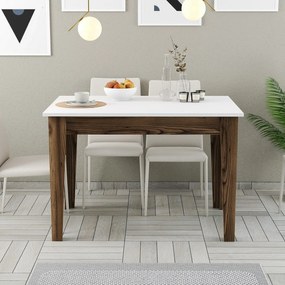 Mesa de Cozinha Kiev – Nogueira/Branco – 110x75x72 cm