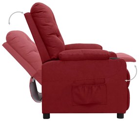 Poltrona elevatória tecido vermelho tinto