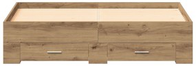 Estrutura de Cama com Gavetas Carvalho Artesanal Madeira Derivada